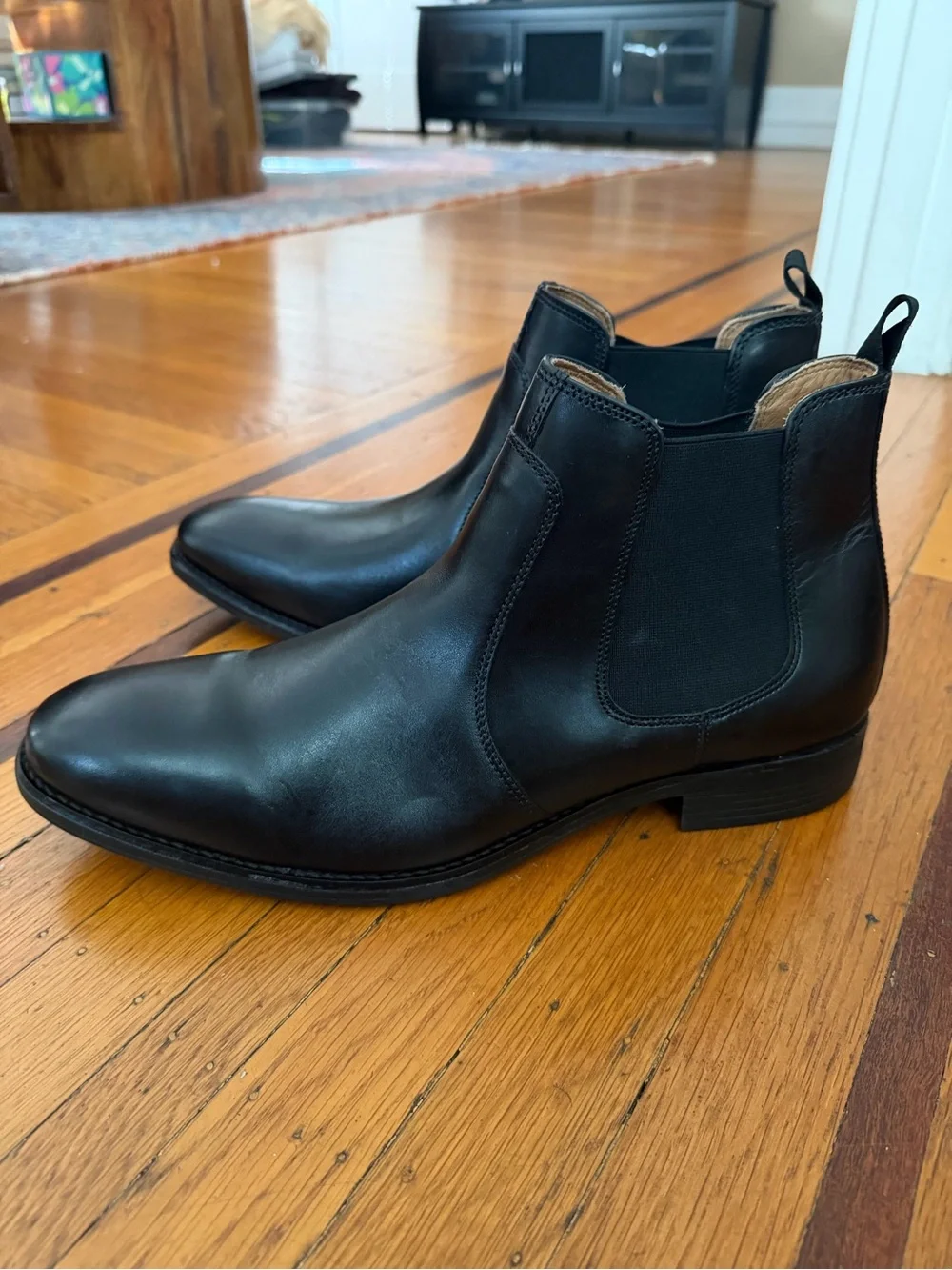 NEW Johnston and Murphy chelsea boot black leather size 13